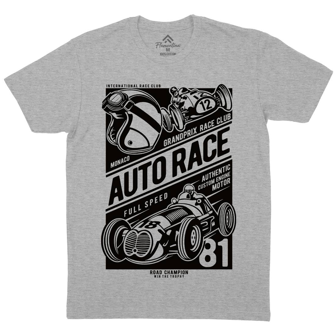 Auto Race Mens Crew Neck T-Shirt Cars B182