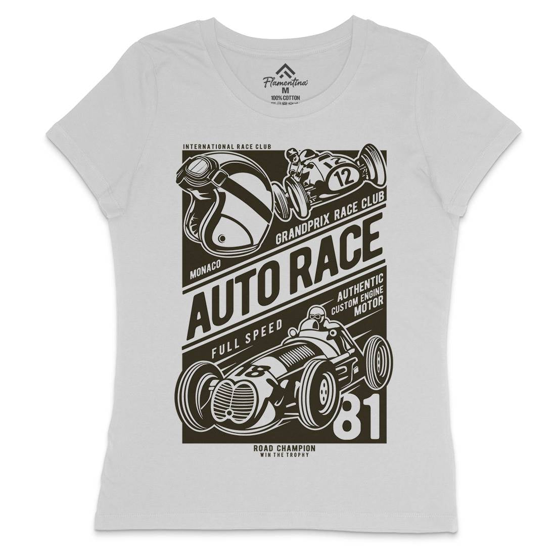 Auto Race Womens Crew Neck T-Shirt Cars B182