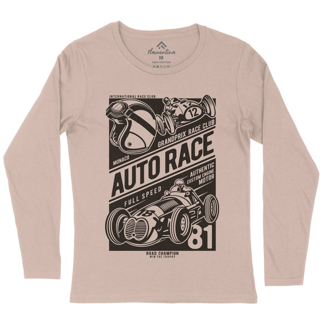 Auto Race Womens Long Sleeve T-Shirt Cars B182