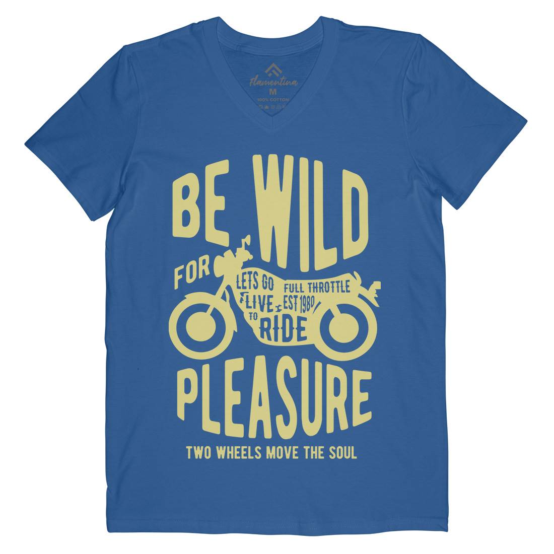 Be Wild Mens V-Neck T-Shirt Motorcycles B183