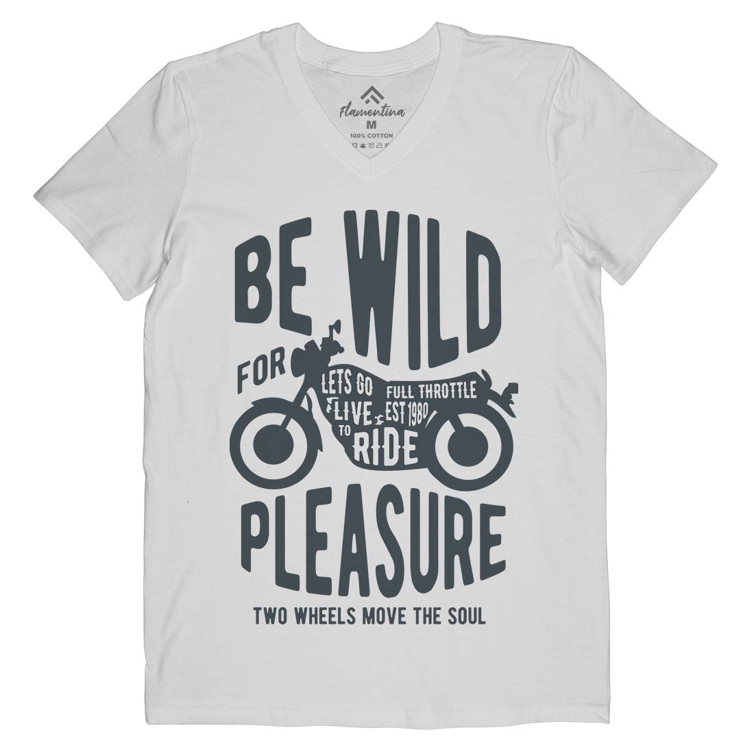 Be Wild Mens V-Neck T-Shirt Motorcycles B183