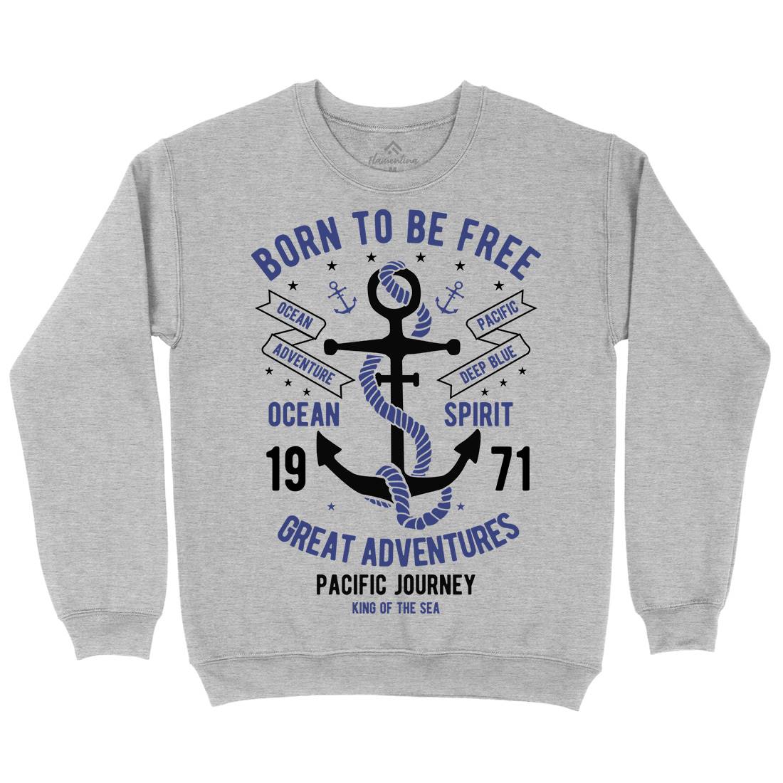 Born To Be Free Kids Crew Neck Sweatshirt Navy B184