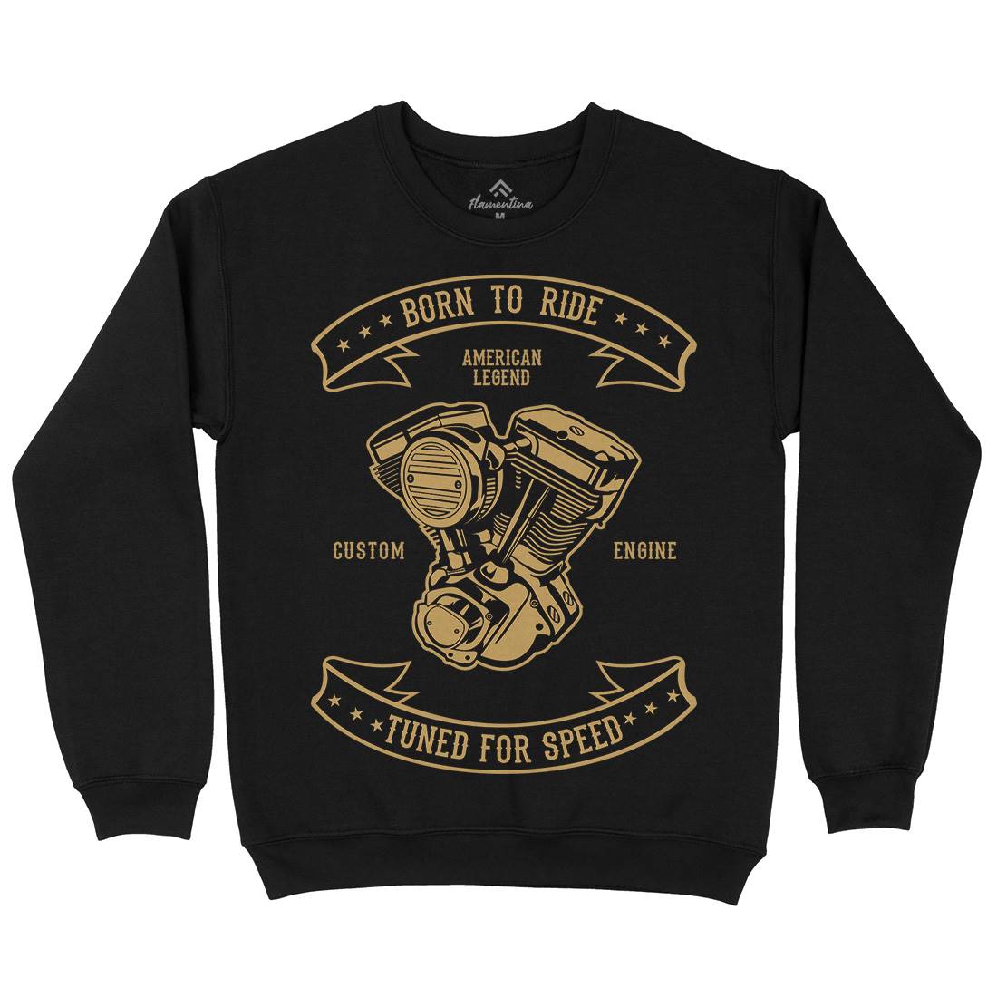Born To Ride Mens Crew Neck Sweatshirt Cars B185