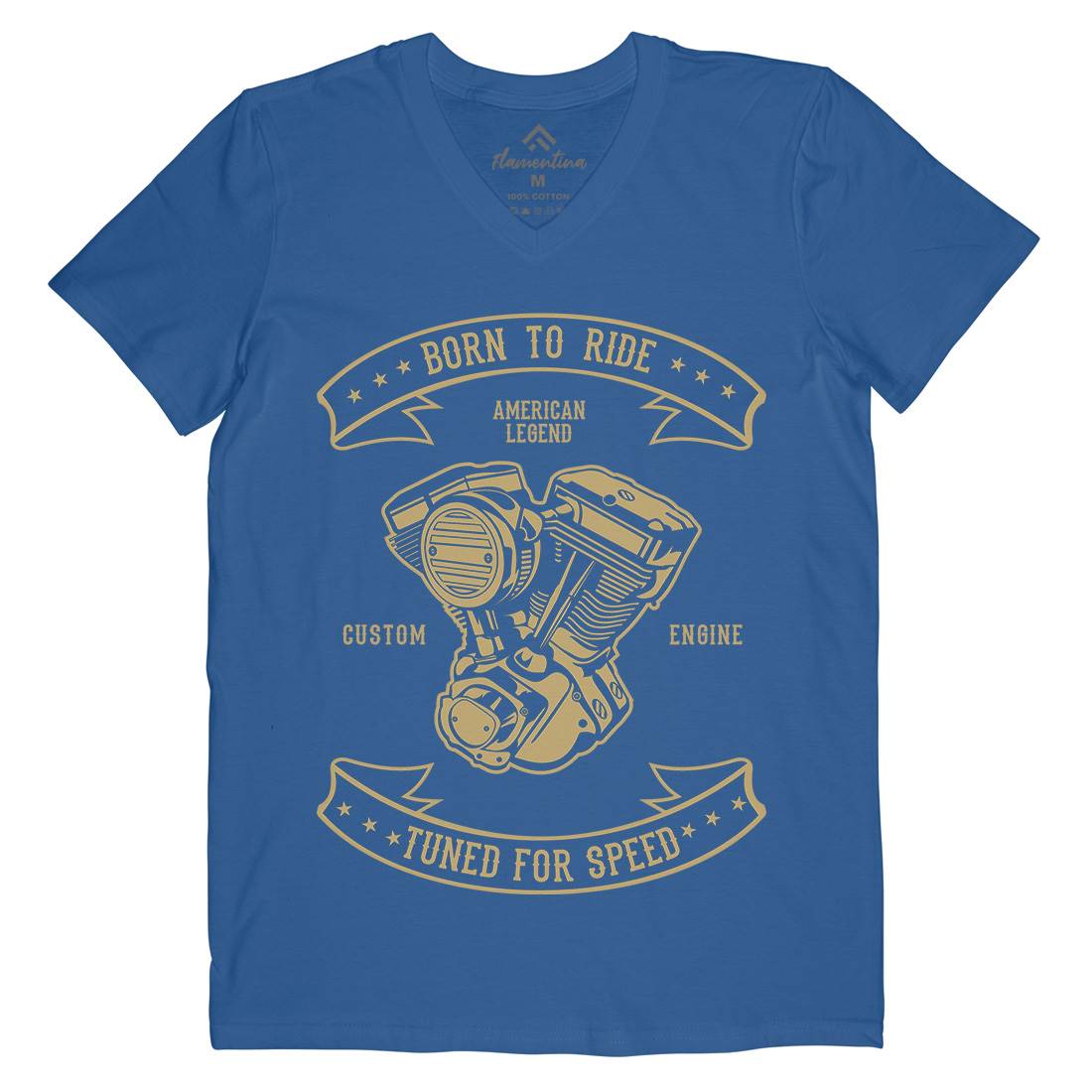 Born To Ride Mens V-Neck T-Shirt Cars B185