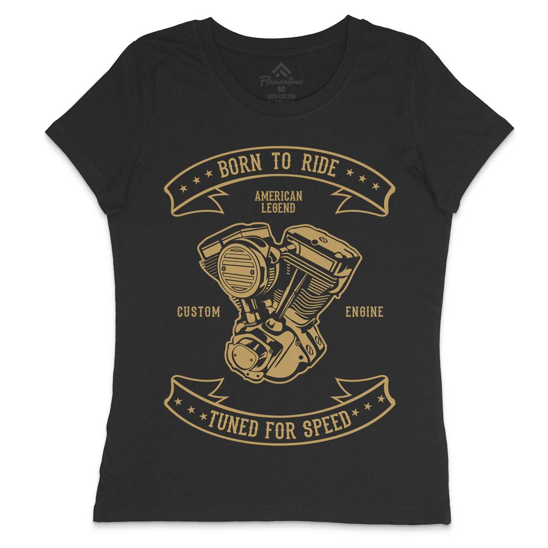 Born To Ride Womens Crew Neck T-Shirt Cars B185