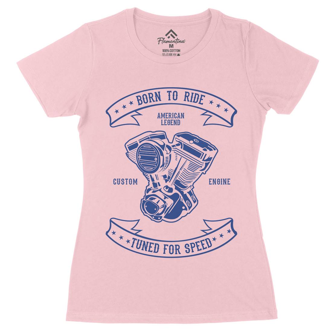Born To Ride Womens Organic Crew Neck T-Shirt Cars B185