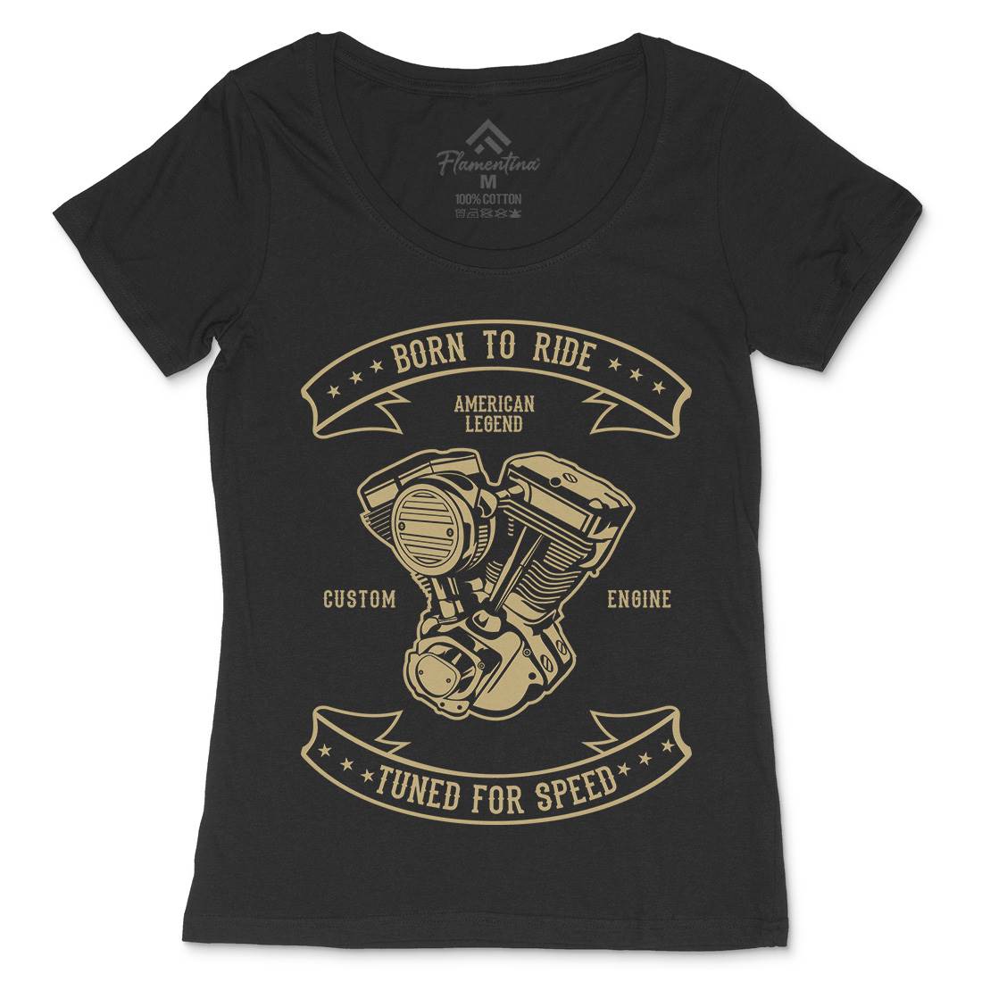 Born To Ride Womens Scoop Neck T-Shirt Cars B185