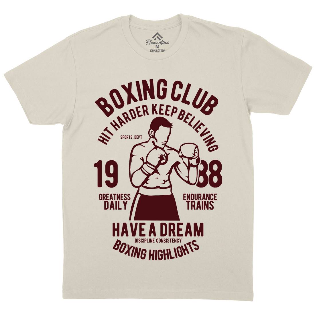 Boxing Club Mens Organic Crew Neck T-Shirt Sport B186