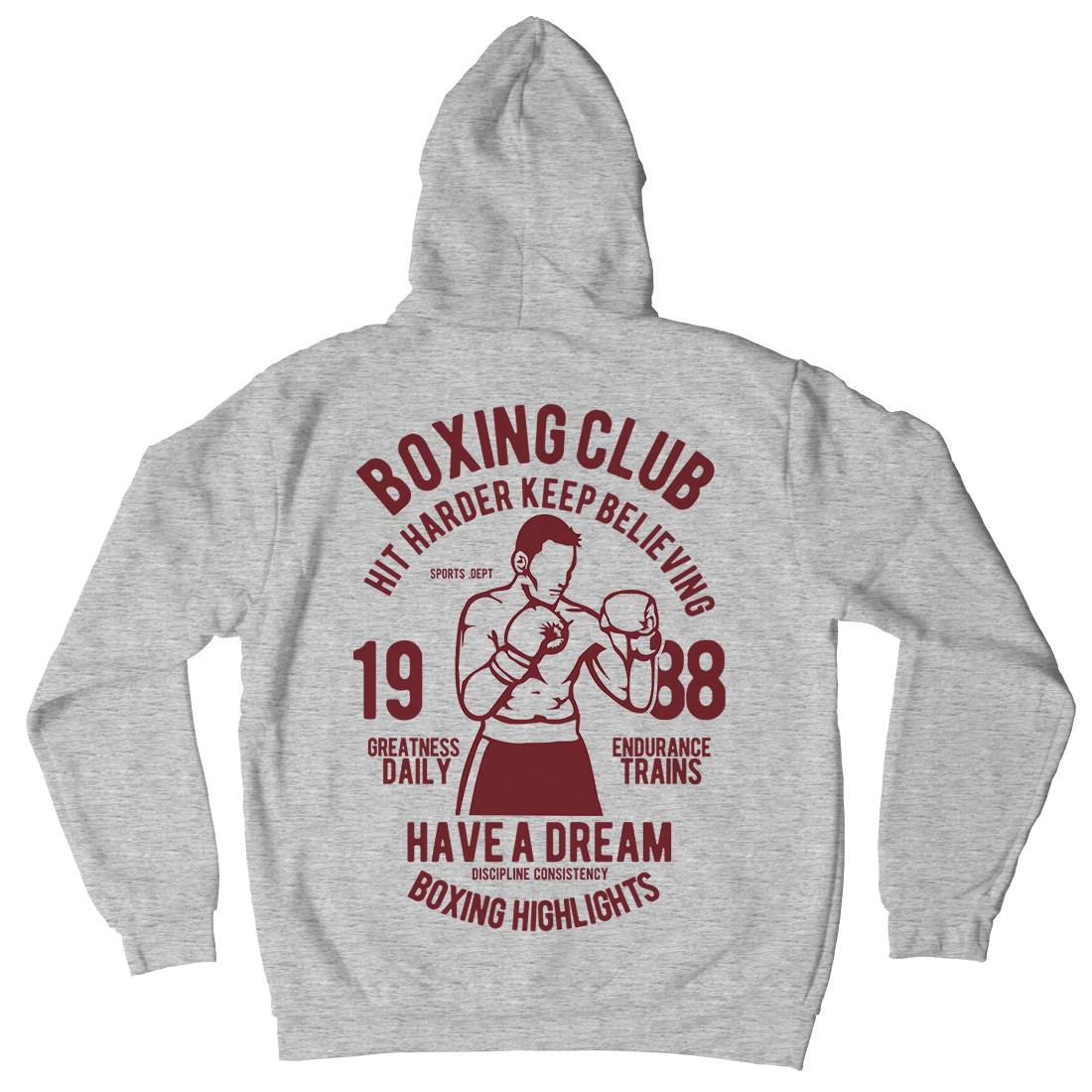 Boxing Club Mens Hoodie With Pocket Sport B186