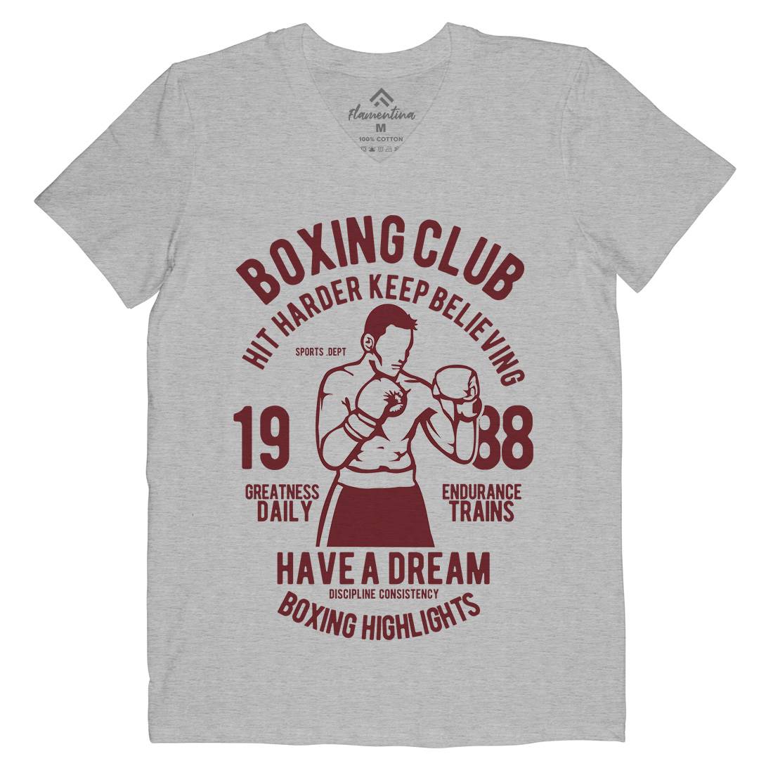 Boxing Club Mens Organic V-Neck T-Shirt Sport B186