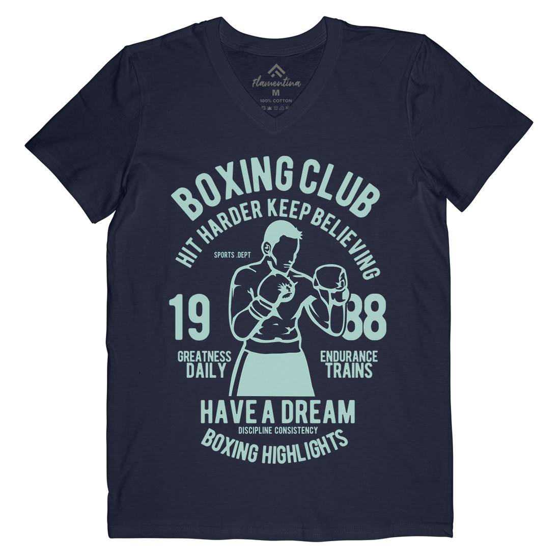 Boxing Club Mens Organic V-Neck T-Shirt Sport B186