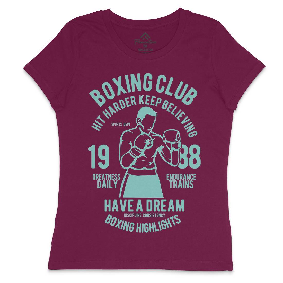 Boxing Club Womens Crew Neck T-Shirt Sport B186