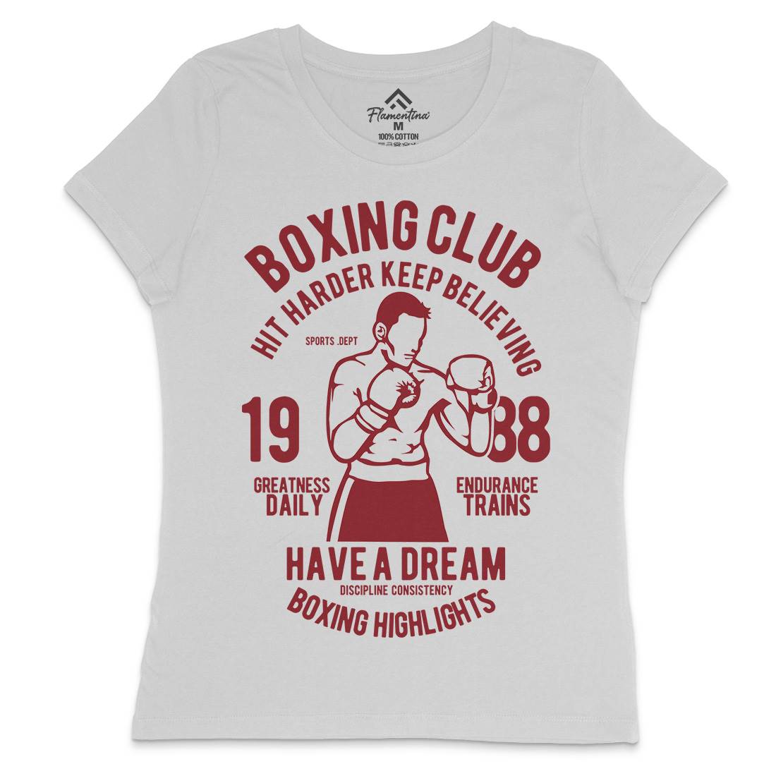 Boxing Club Womens Crew Neck T-Shirt Sport B186