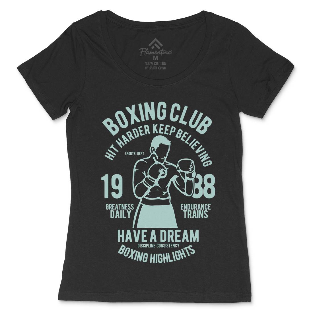 Boxing Club Womens Scoop Neck T-Shirt Sport B186