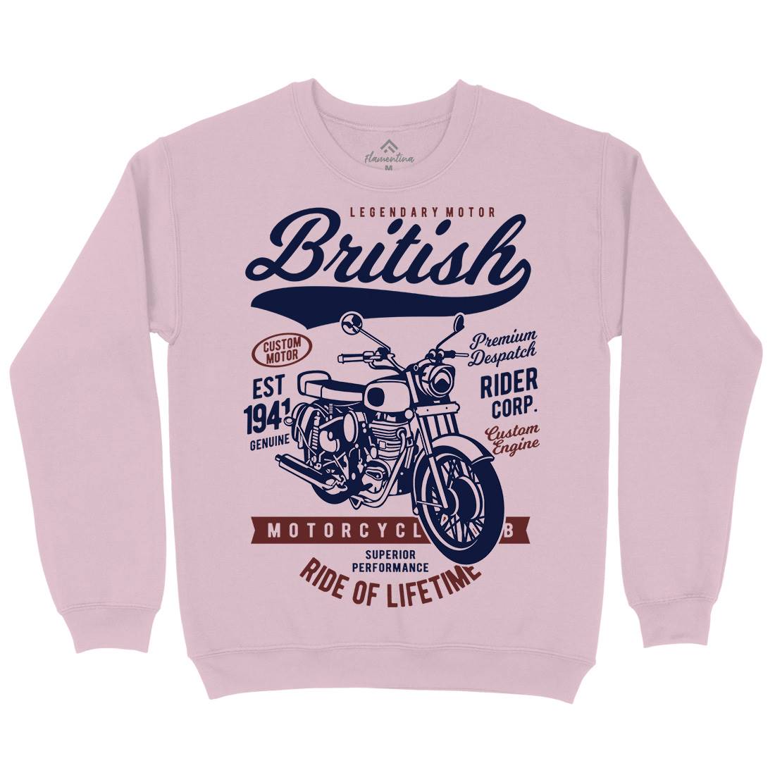 British Kids Crew Neck Sweatshirt Motorcycles B187