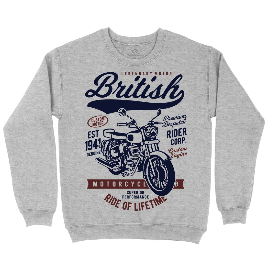 British Kids Crew Neck Sweatshirt Motorcycles B187