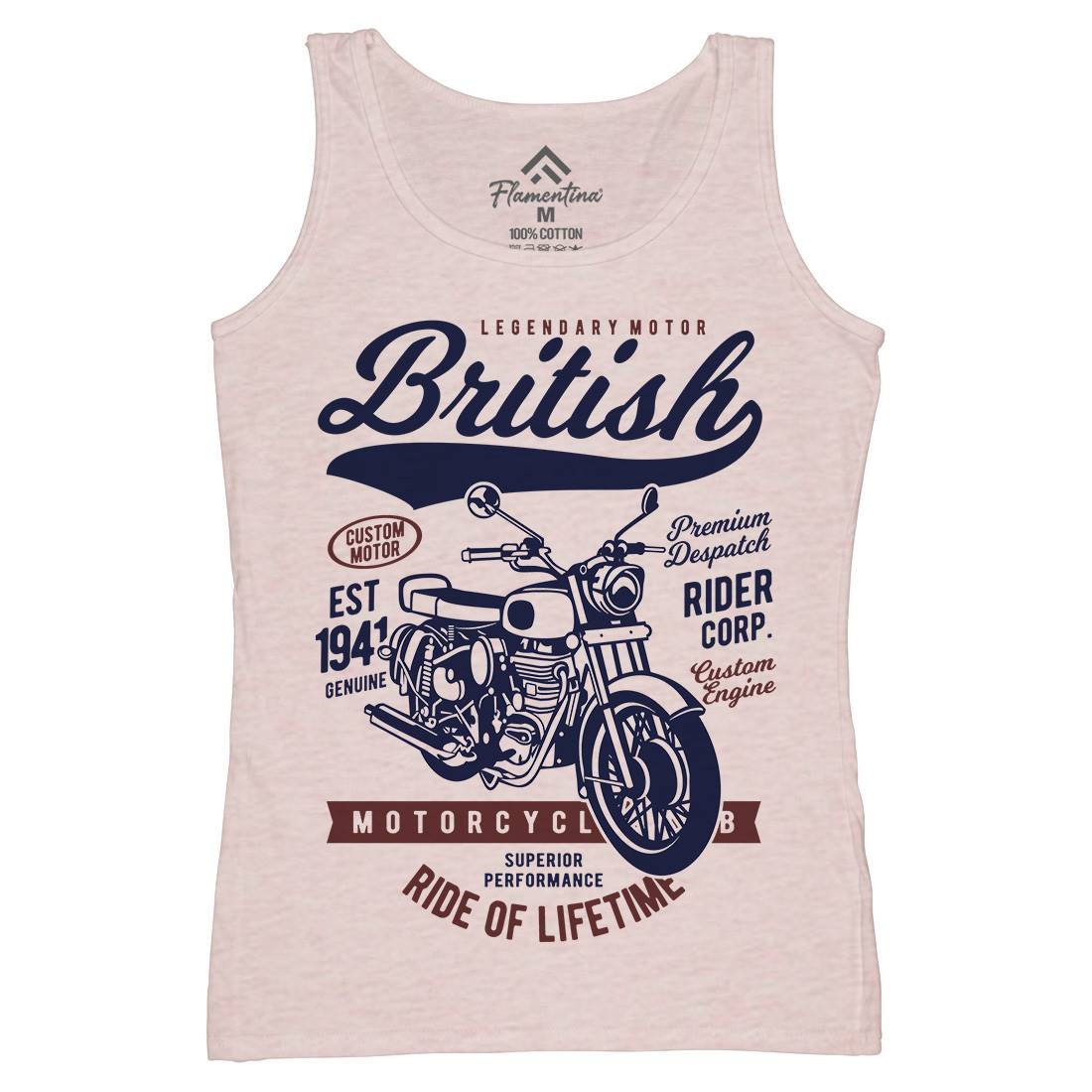 British Womens Organic Tank Top Vest Motorcycles B187