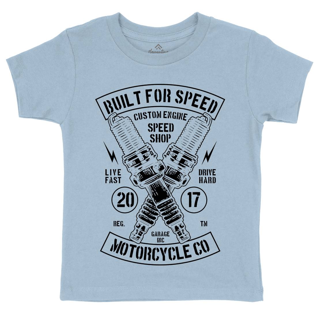 Built For Speed Kids Crew Neck T-Shirt Motorcycles B188