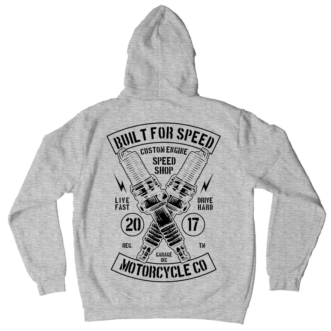 Built For Speed Mens Hoodie With Pocket Motorcycles B188