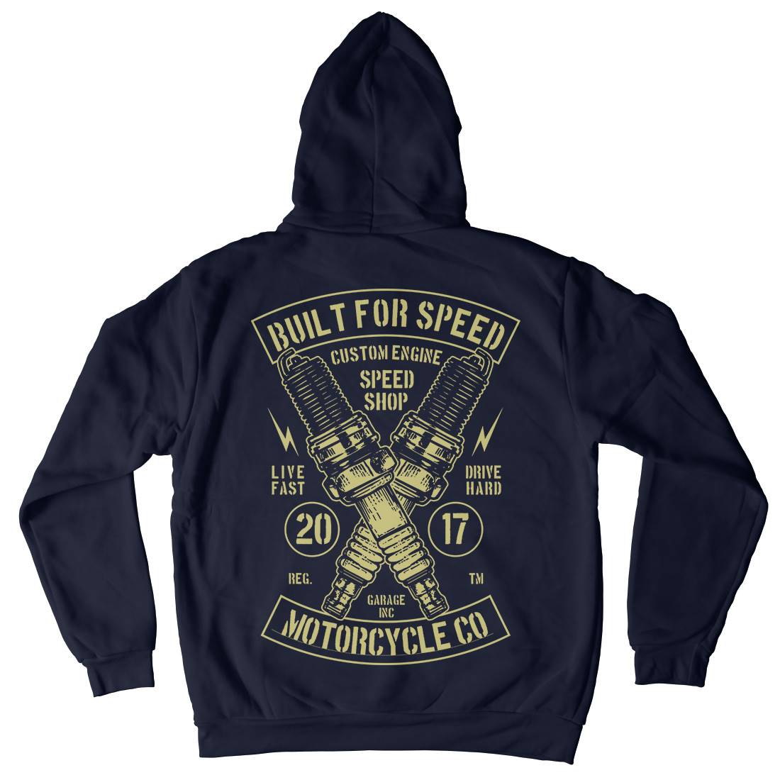 Built For Speed Mens Hoodie With Pocket Motorcycles B188