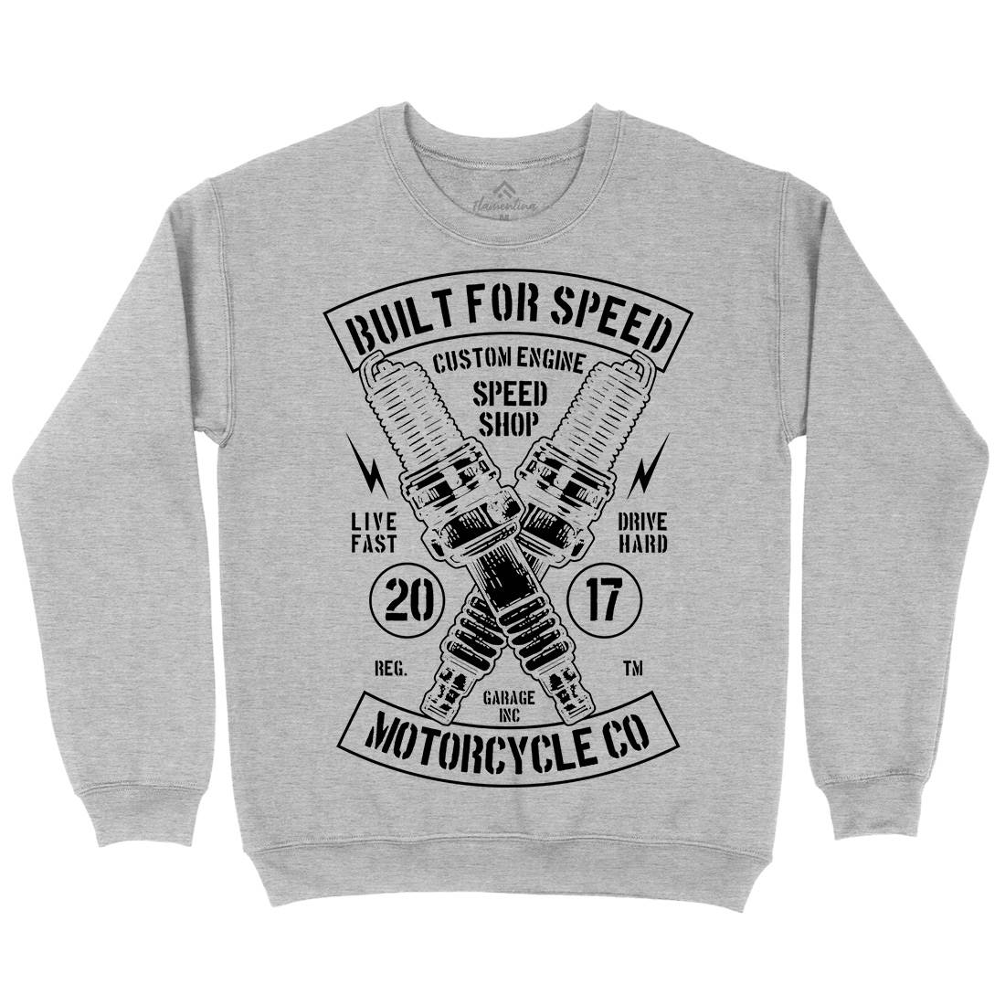 Built For Speed Mens Crew Neck Sweatshirt Motorcycles B188