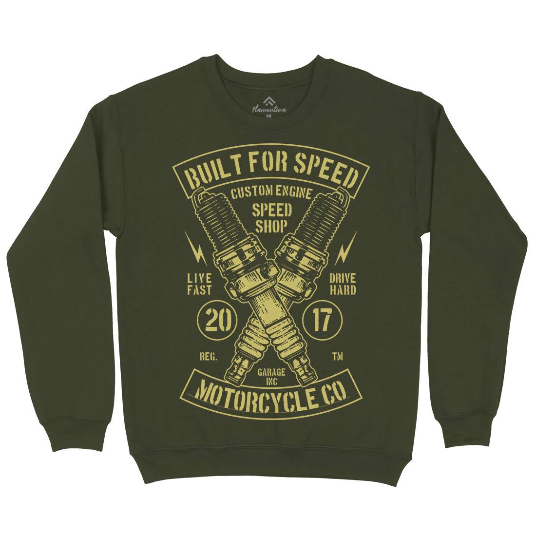 Built For Speed Mens Crew Neck Sweatshirt Motorcycles B188