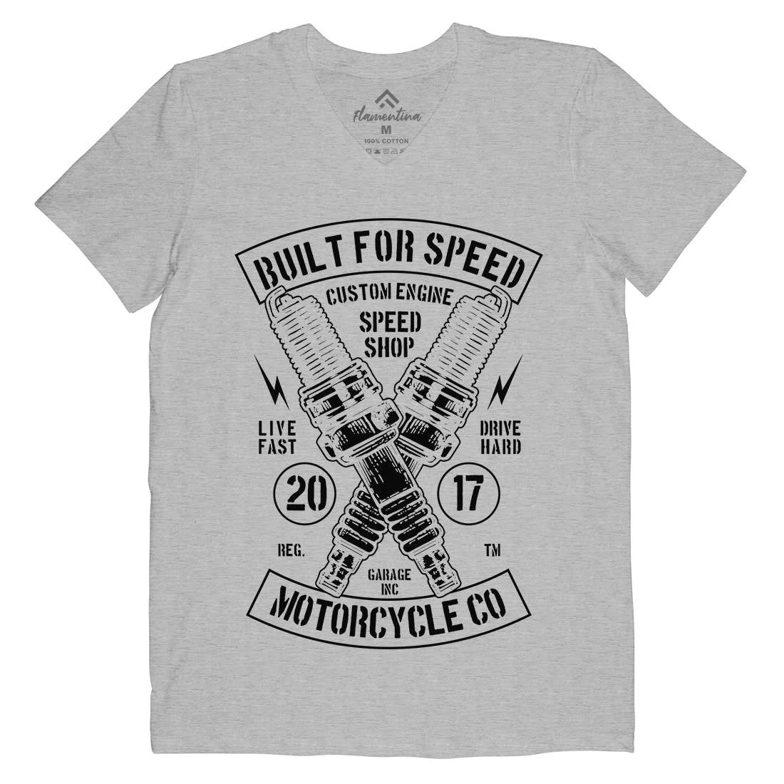 Built For Speed Mens V-Neck T-Shirt Motorcycles B188