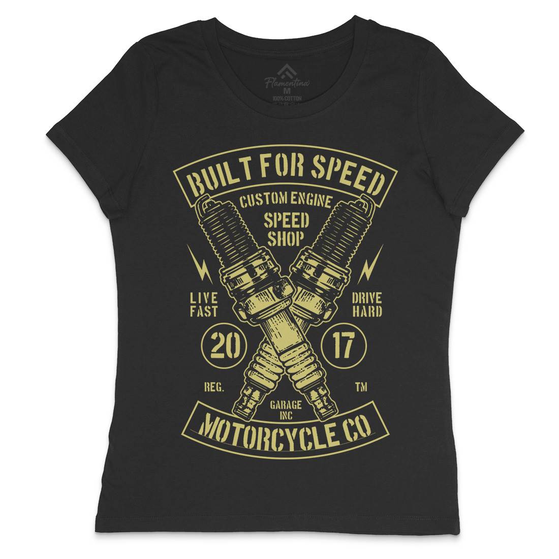 Built For Speed Womens Crew Neck T-Shirt Motorcycles B188