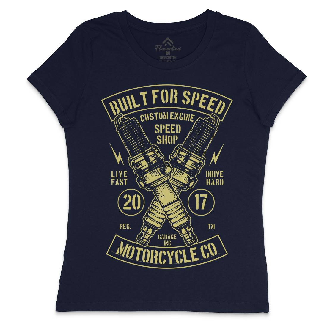 Built For Speed Womens Crew Neck T-Shirt Motorcycles B188