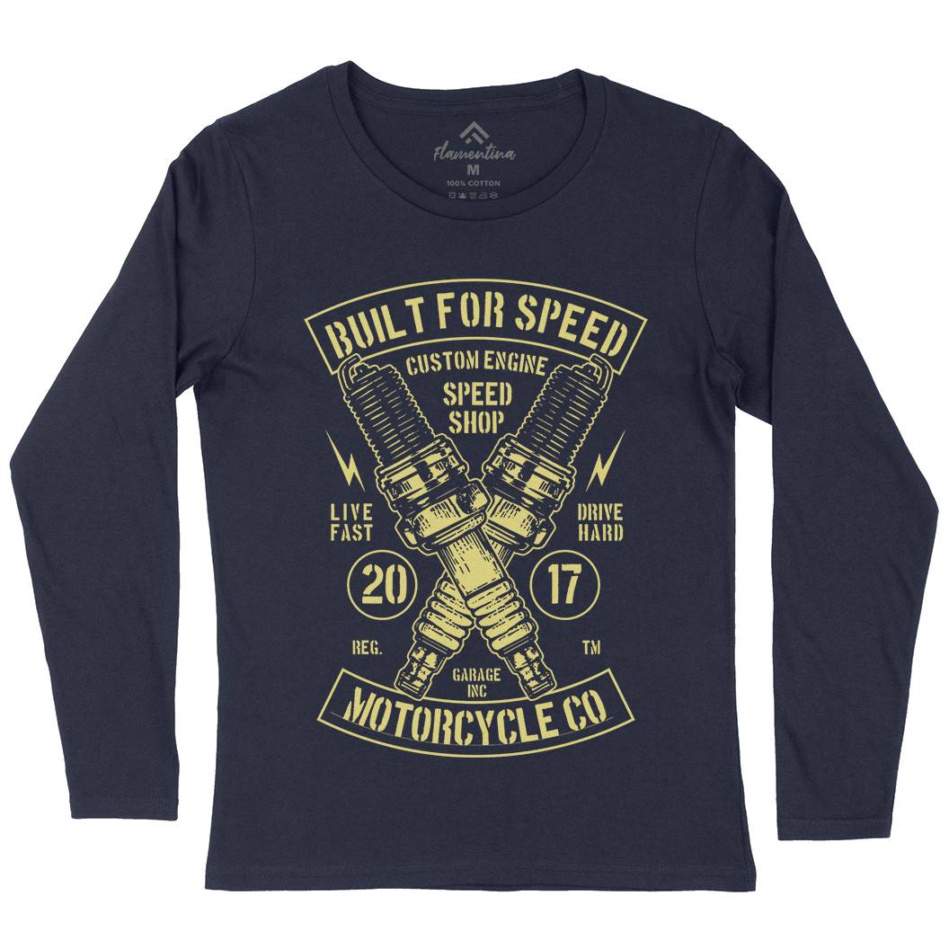 Built For Speed Womens Long Sleeve T-Shirt Motorcycles B188