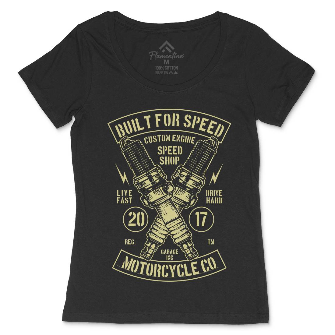Built For Speed Womens Scoop Neck T-Shirt Motorcycles B188