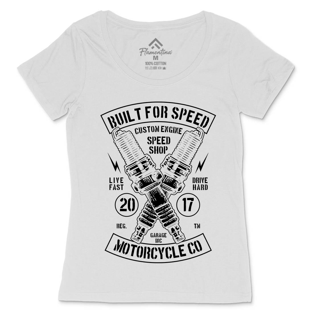 Built For Speed Womens Scoop Neck T-Shirt Motorcycles B188