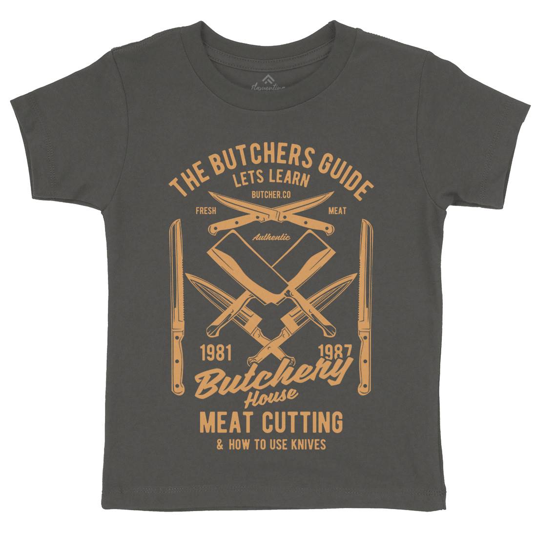 Butchery House Kids Organic Crew Neck T-Shirt Retro B190