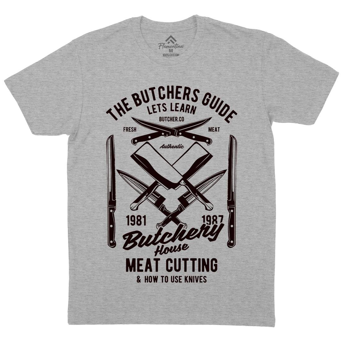 Butchery House Mens Organic Crew Neck T-Shirt Retro B190