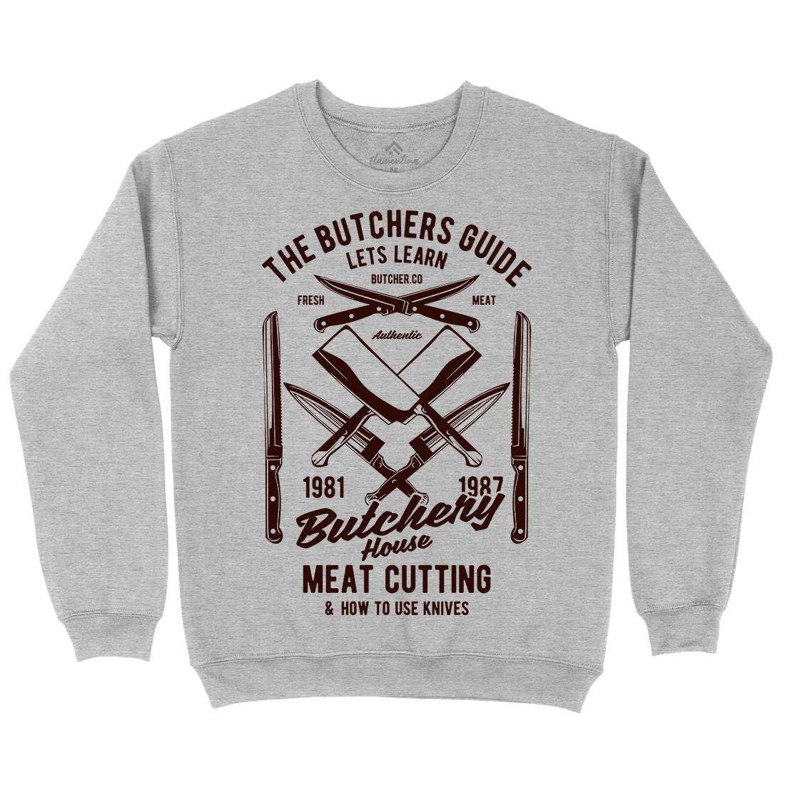 Butchery House Mens Crew Neck Sweatshirt Retro B190
