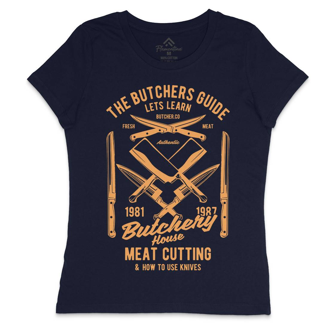 Butchery House Womens Crew Neck T-Shirt Retro B190