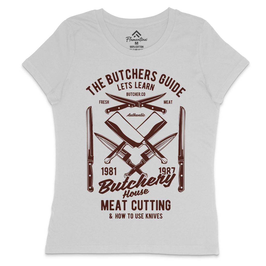Butchery House Womens Crew Neck T-Shirt Retro B190
