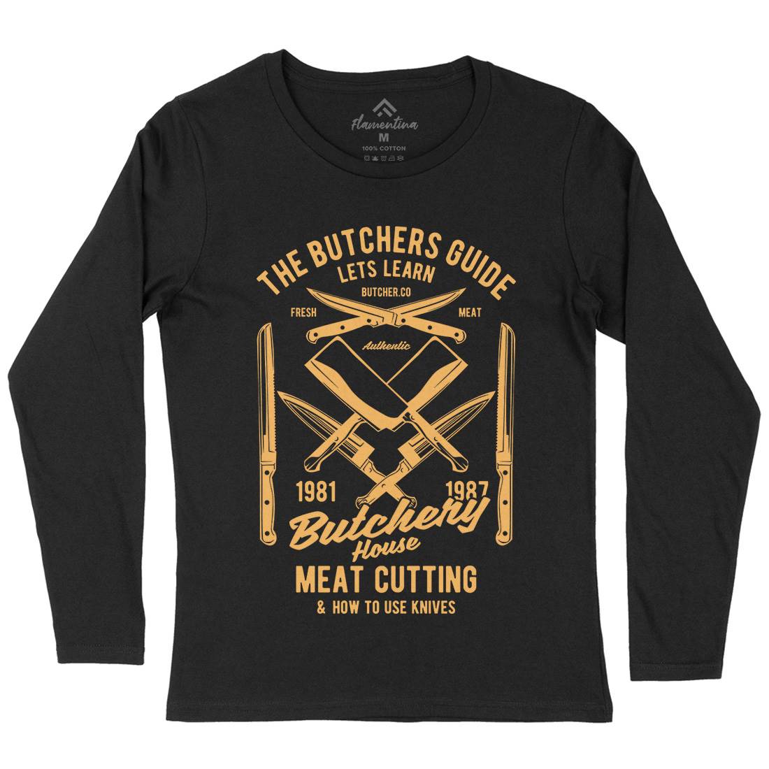 Butchery House Womens Long Sleeve T-Shirt Retro B190