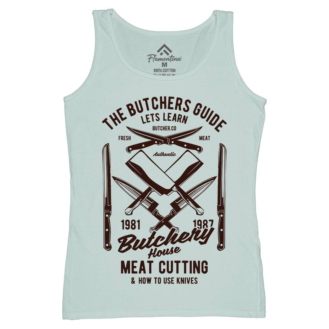 Butchery House Womens Organic Tank Top Vest Retro B190