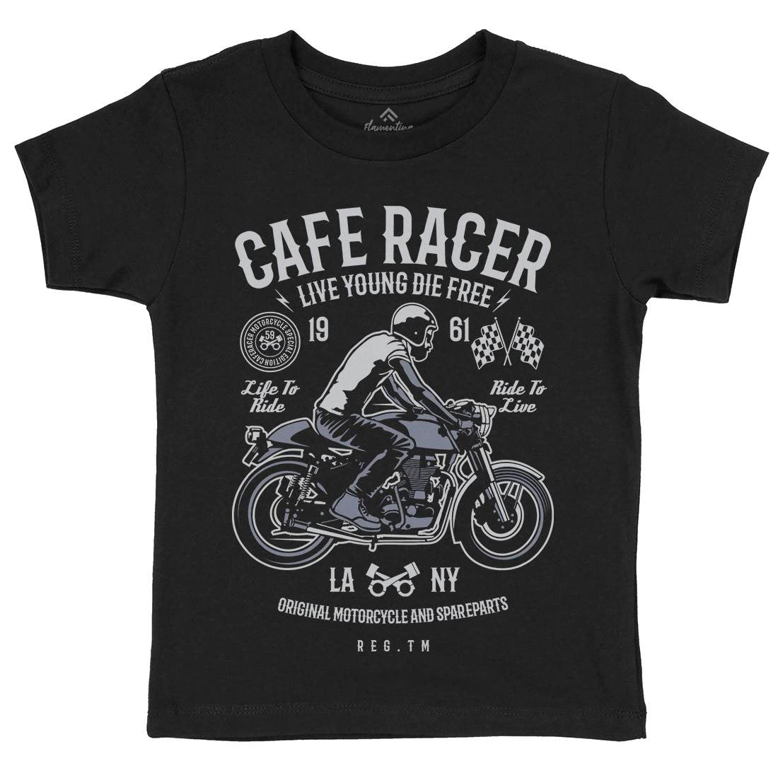 Cafe Racer Kids Crew Neck T-Shirt Motorcycles B191