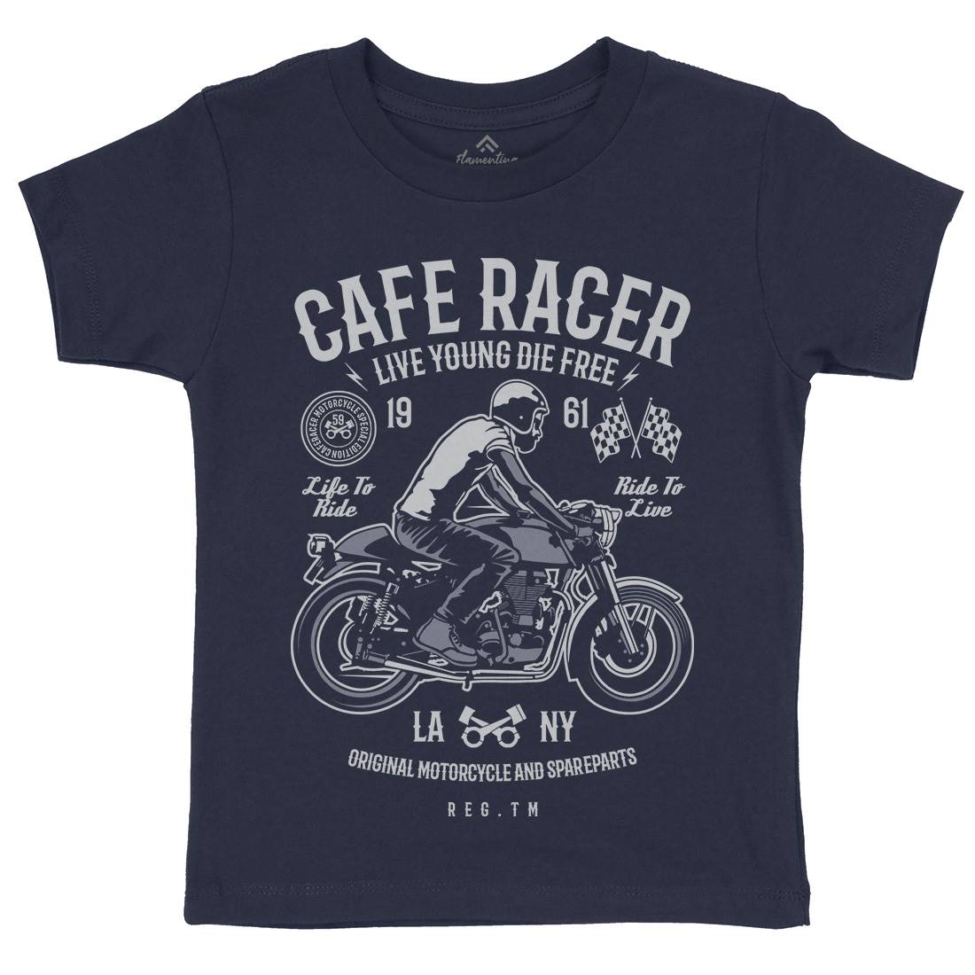 Cafe Racer Kids Organic Crew Neck T-Shirt Motorcycles B191