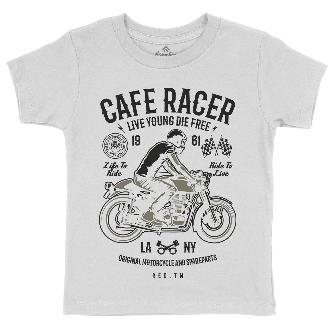 Cafe Racer Kids Organic Crew Neck T-Shirt Motorcycles B191