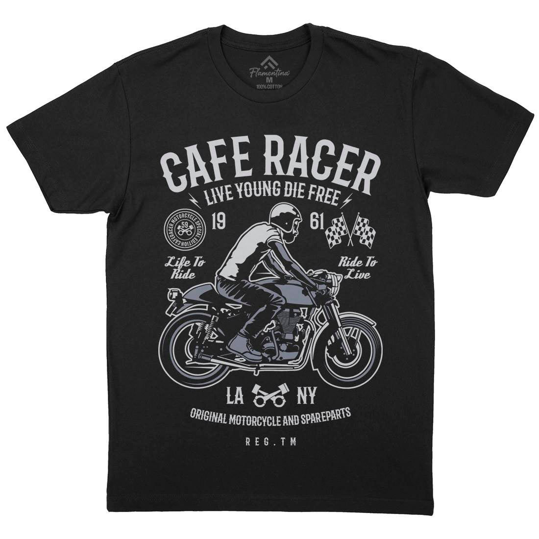 Cafe Racer Mens Crew Neck T-Shirt Motorcycles B191