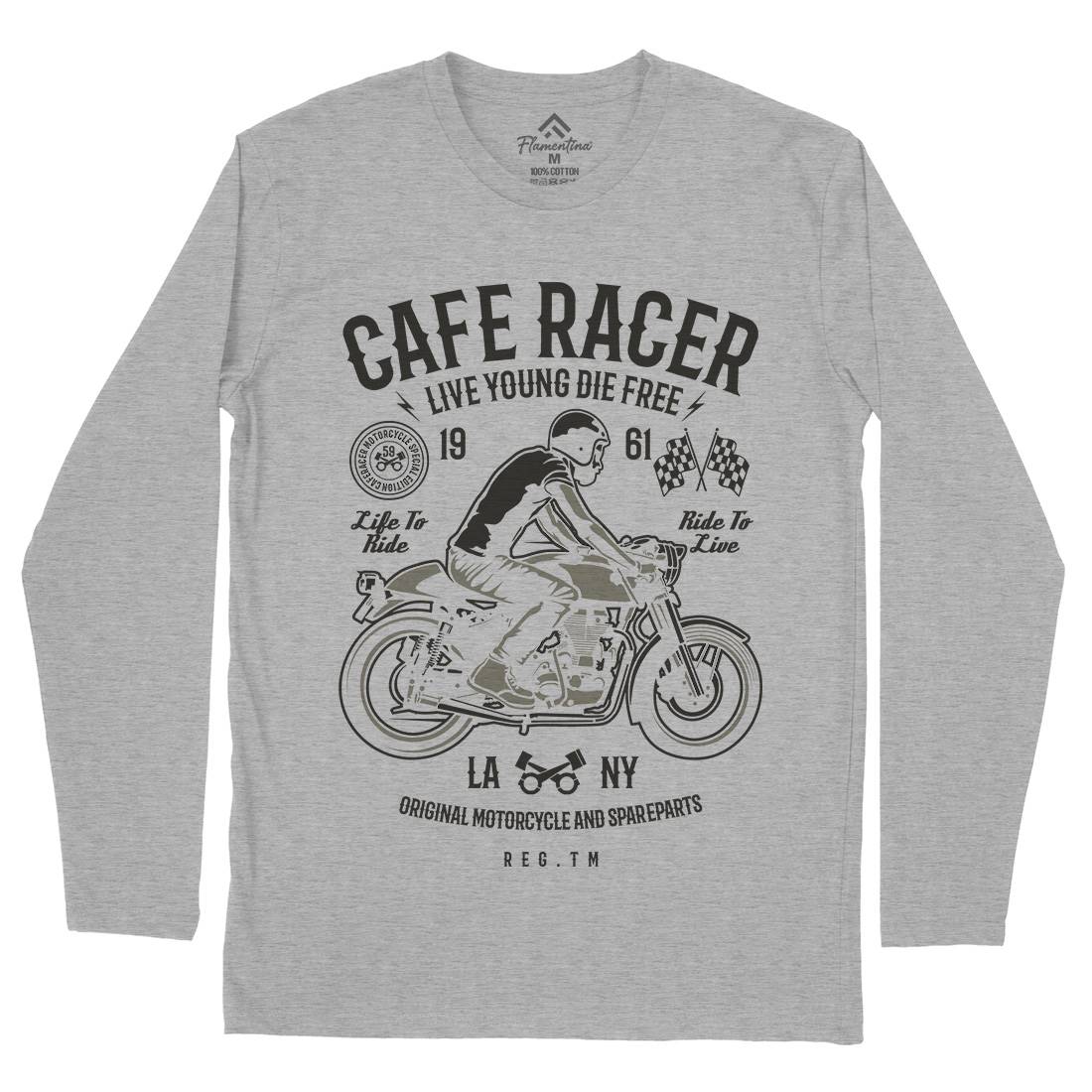 Cafe Racer Mens Long Sleeve T-Shirt Motorcycles B191