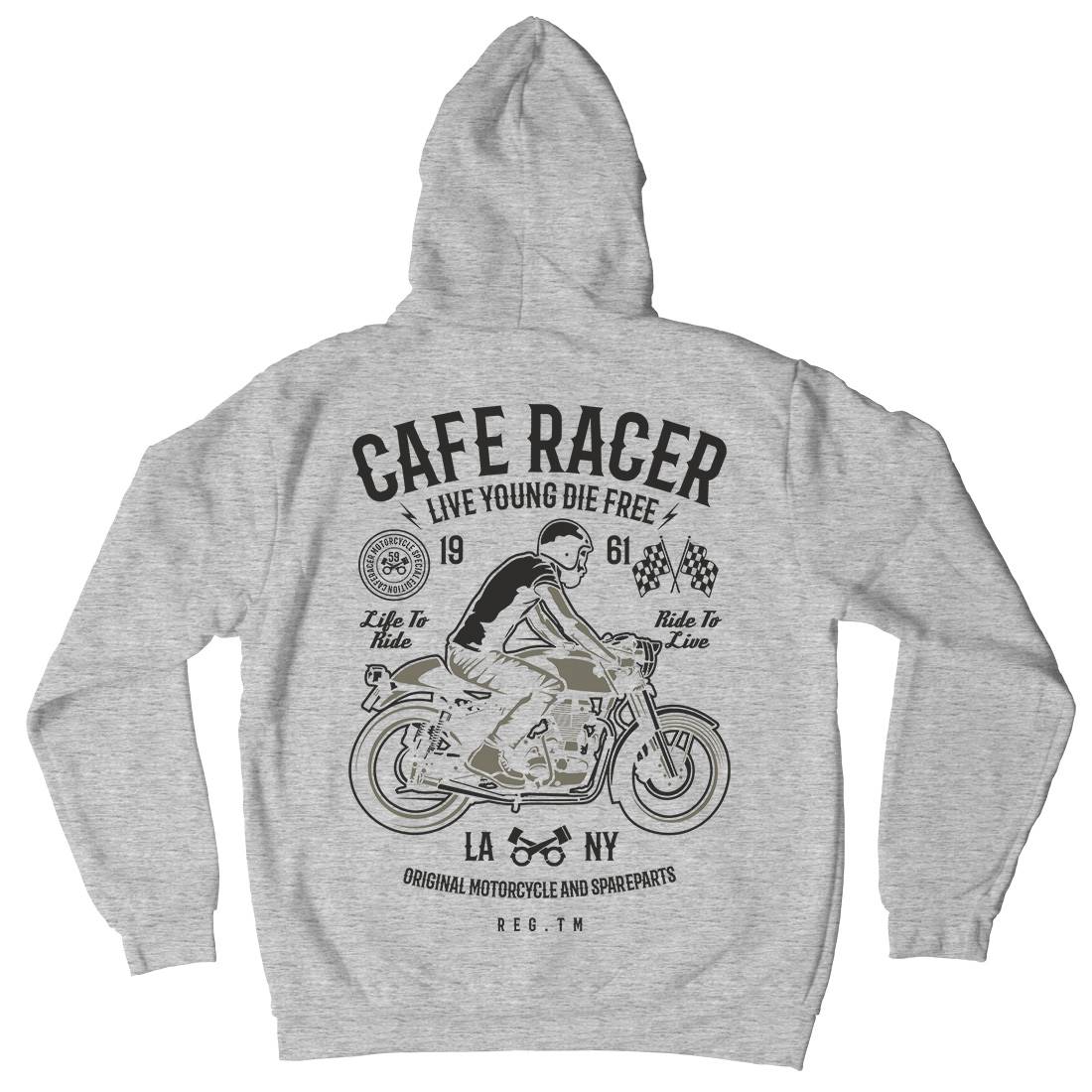 Cafe Racer Mens Hoodie With Pocket Motorcycles B191