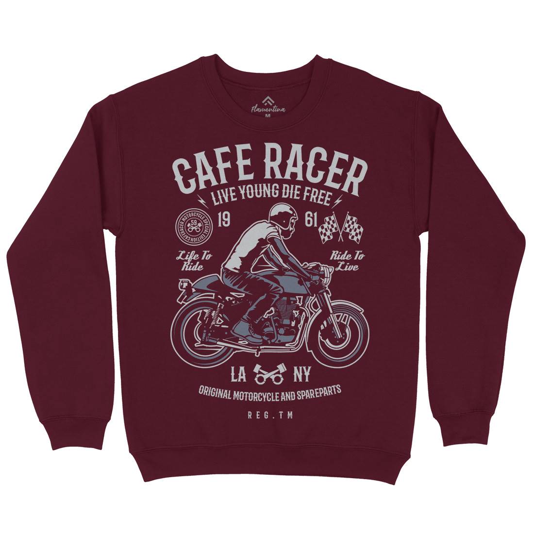 Cafe Racer Mens Crew Neck Sweatshirt Motorcycles B191