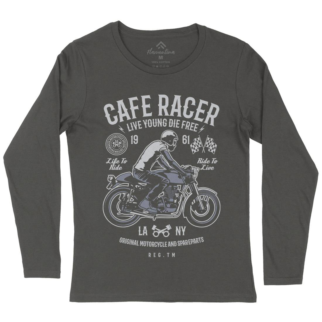 Cafe Racer Womens Long Sleeve T-Shirt Motorcycles B191