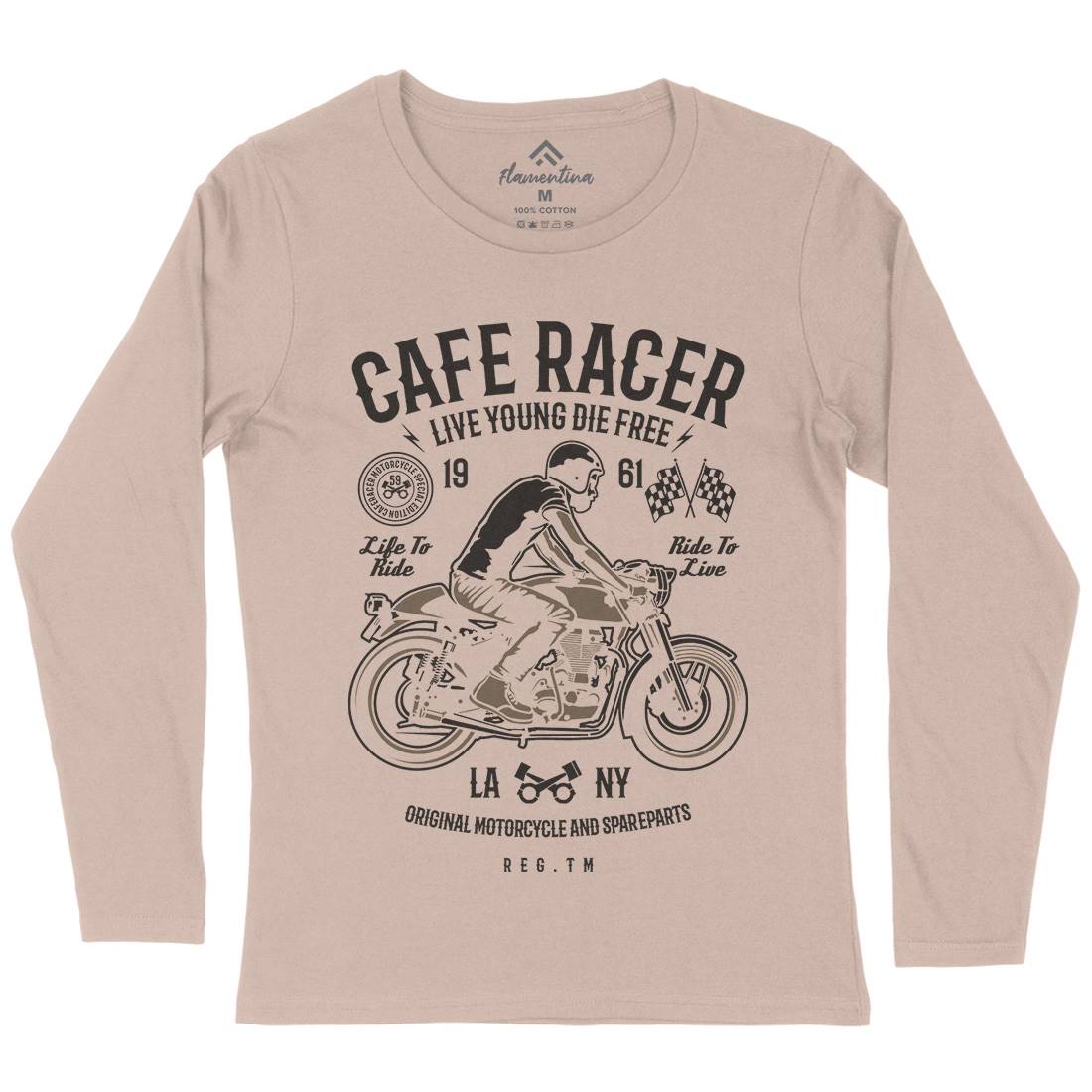Cafe Racer Womens Long Sleeve T-Shirt Motorcycles B191