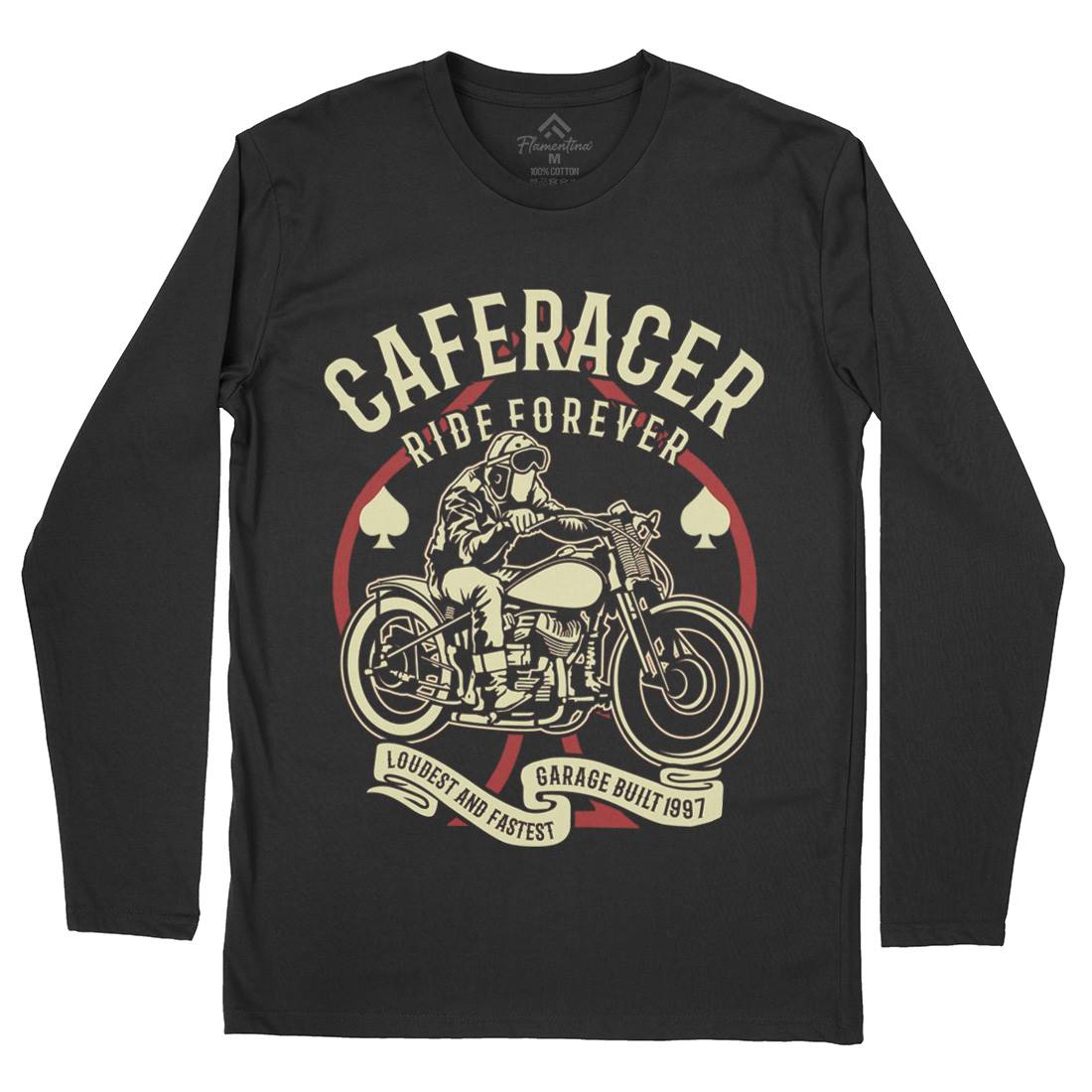 Caferacer Ride Forever Mens Long Sleeve T-Shirt Motorcycles B192