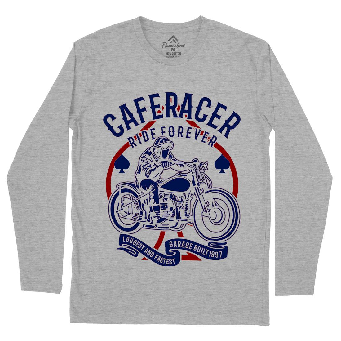 Caferacer Ride Forever Mens Long Sleeve T-Shirt Motorcycles B192